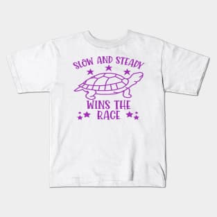 Inspirational Quote Turtle Design - Slow And Steady Wins The Race Kids T-Shirt